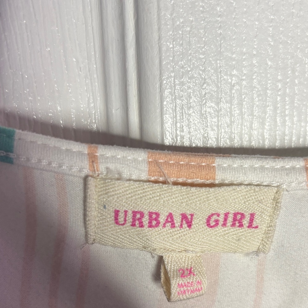 Striped Multi Pastel Crop Top with Drawstring - Picture 2 of 6